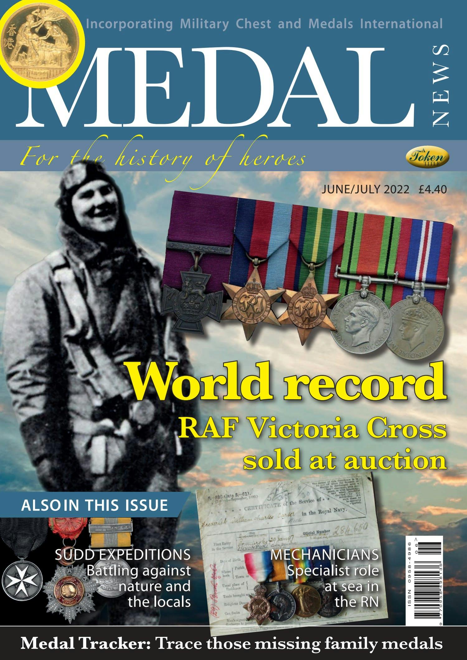 Front cover of 'World Record', Medal News June 2022, Volume 60, Number 6 by Token Publishing