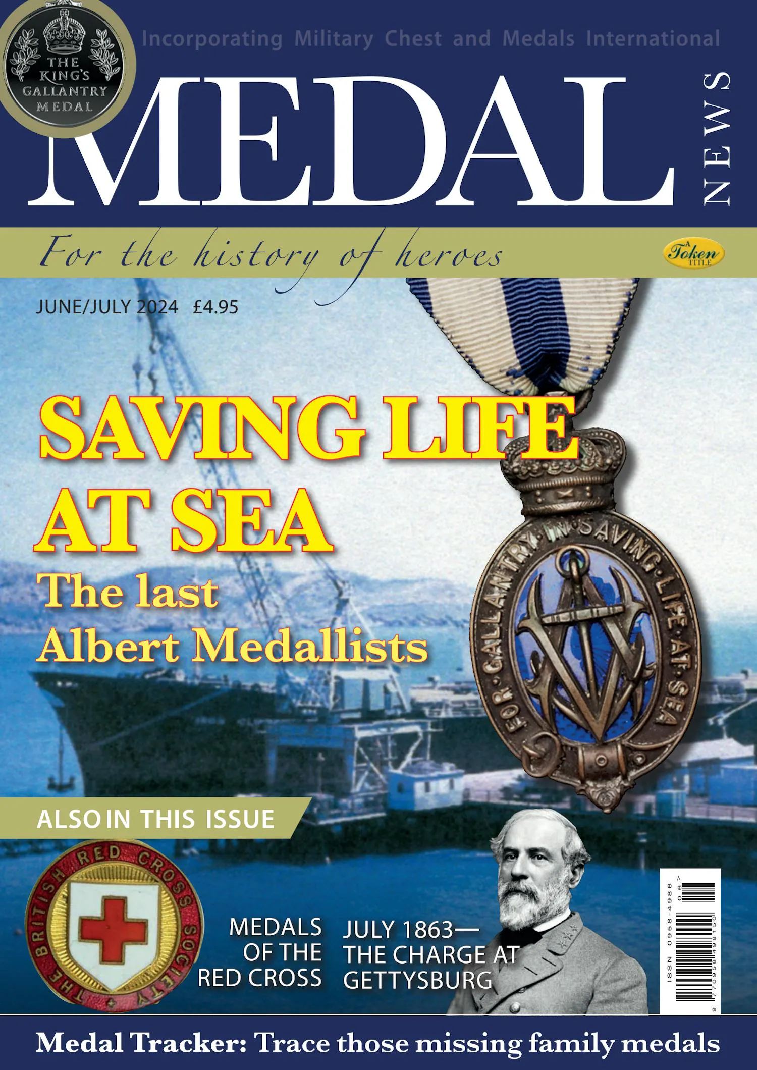 Front cover of 'Saving life at sea', Medal News June 2024, Volume 62, Number 6 by Token Publishing