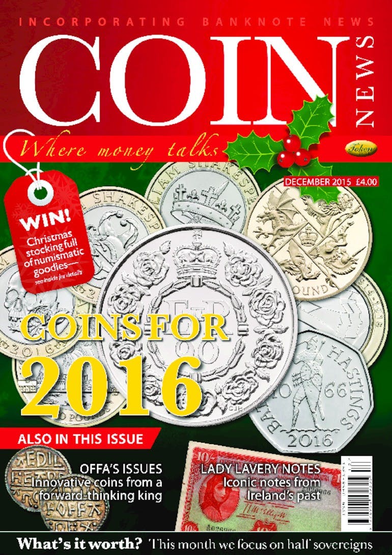 Front cover of 'Coins for 2016', Coin News December 2015, Volume 52, Number 12 by Token Publishing