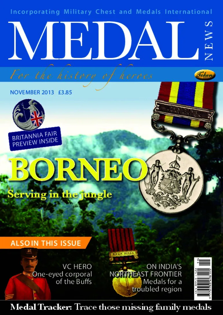 Front cover of 'Borneo', Medal News November 2013, Volume 51, Number 10 by Token Publishing