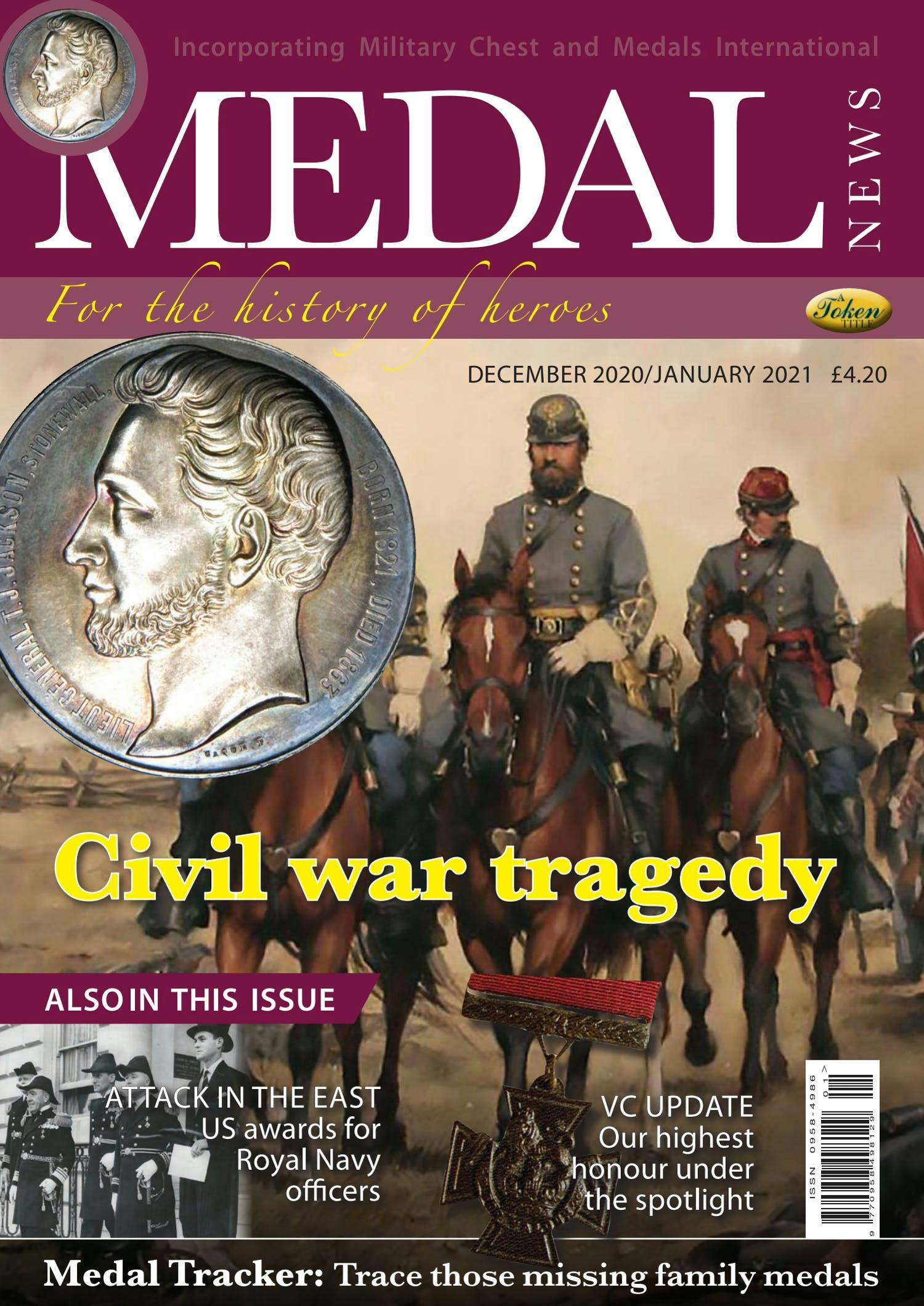 Front cover of 'Civil War', Medal News January 2021, Volume 59, Number 1 by Token Publishing