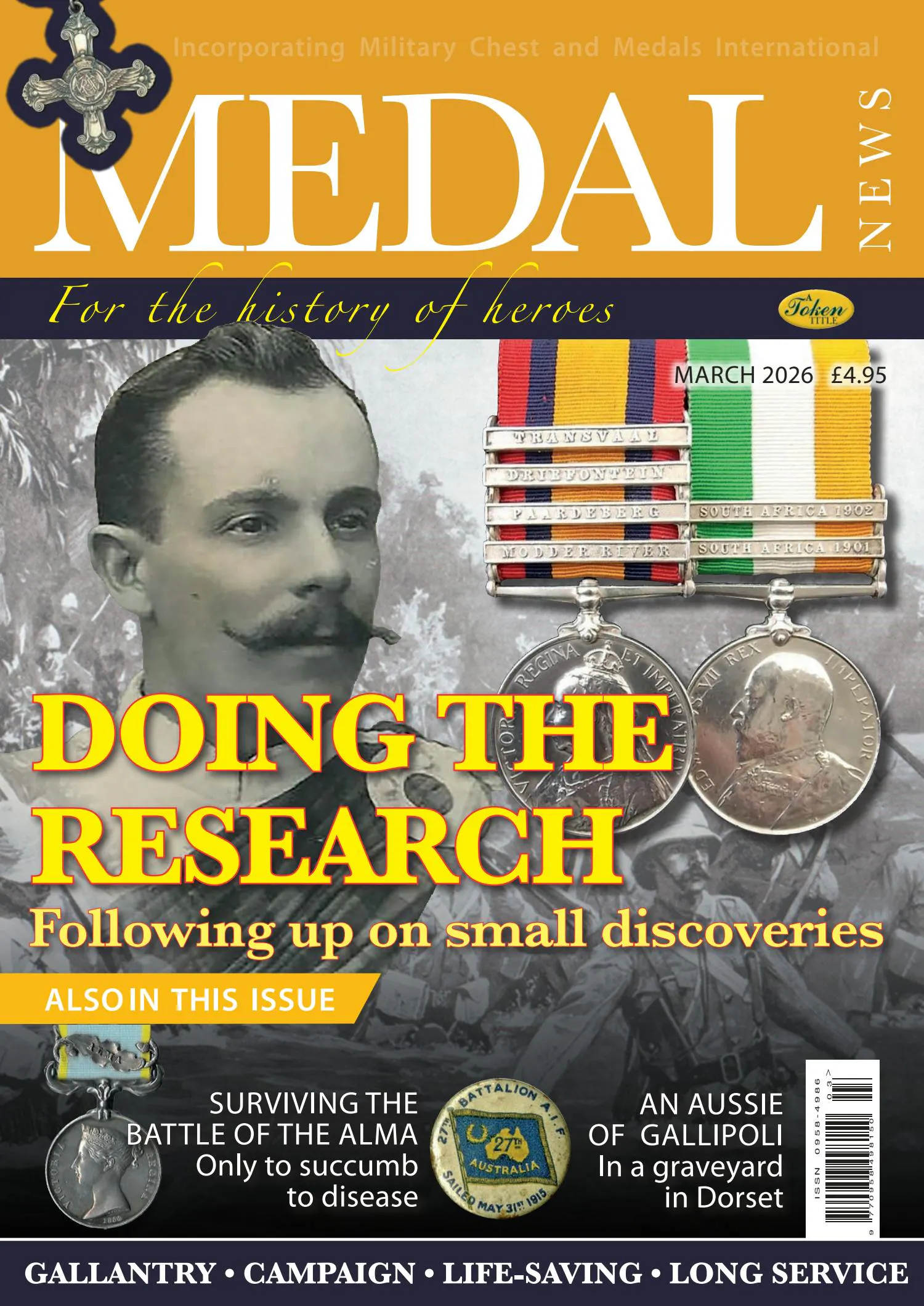 The front cover of Medal News, March 2026 - Volume 64, Number 3