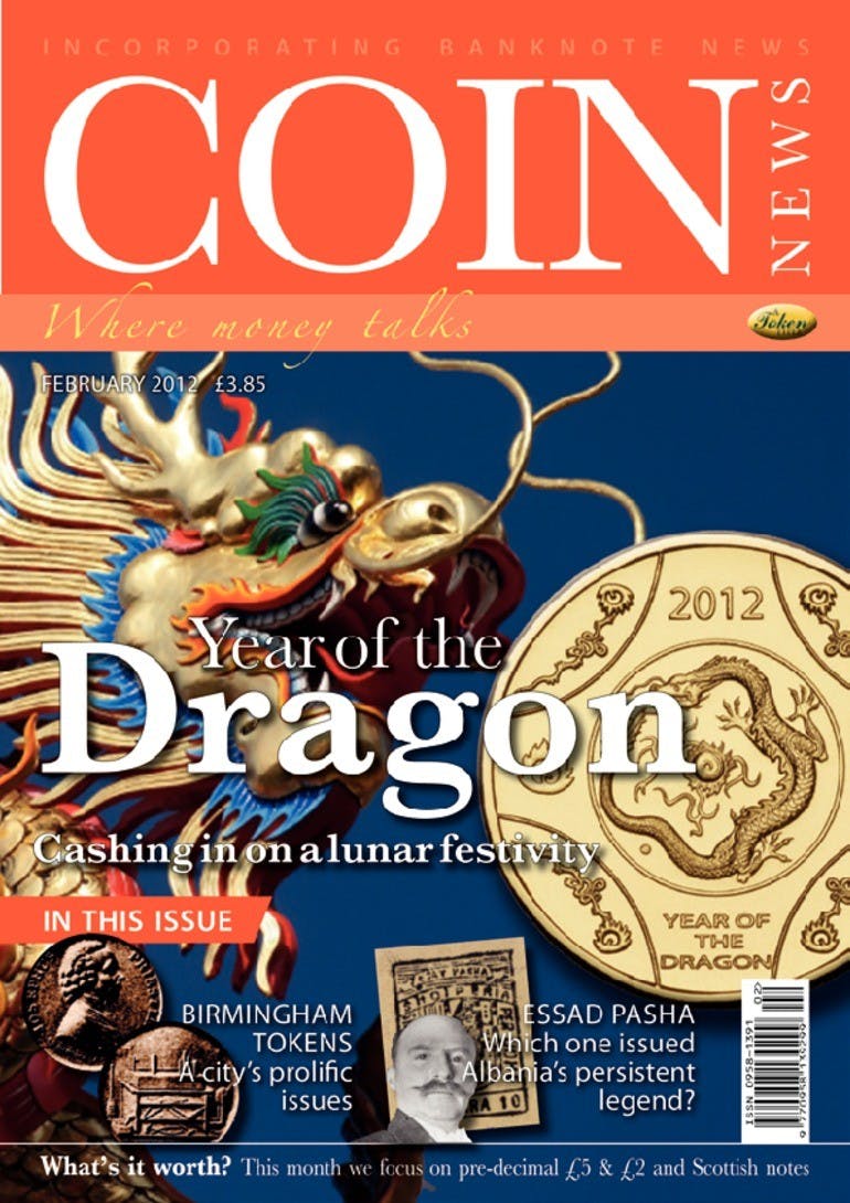 Front cover of 'Year of the Dragon', Coin News February 2012, Volume 49, Number 2 by Token Publishing