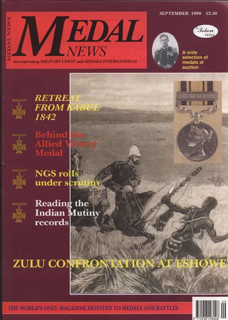 Front cover of 'From the Editor's desk', Medal News September 1998, Volume 36, Number 8 by Token Publishing