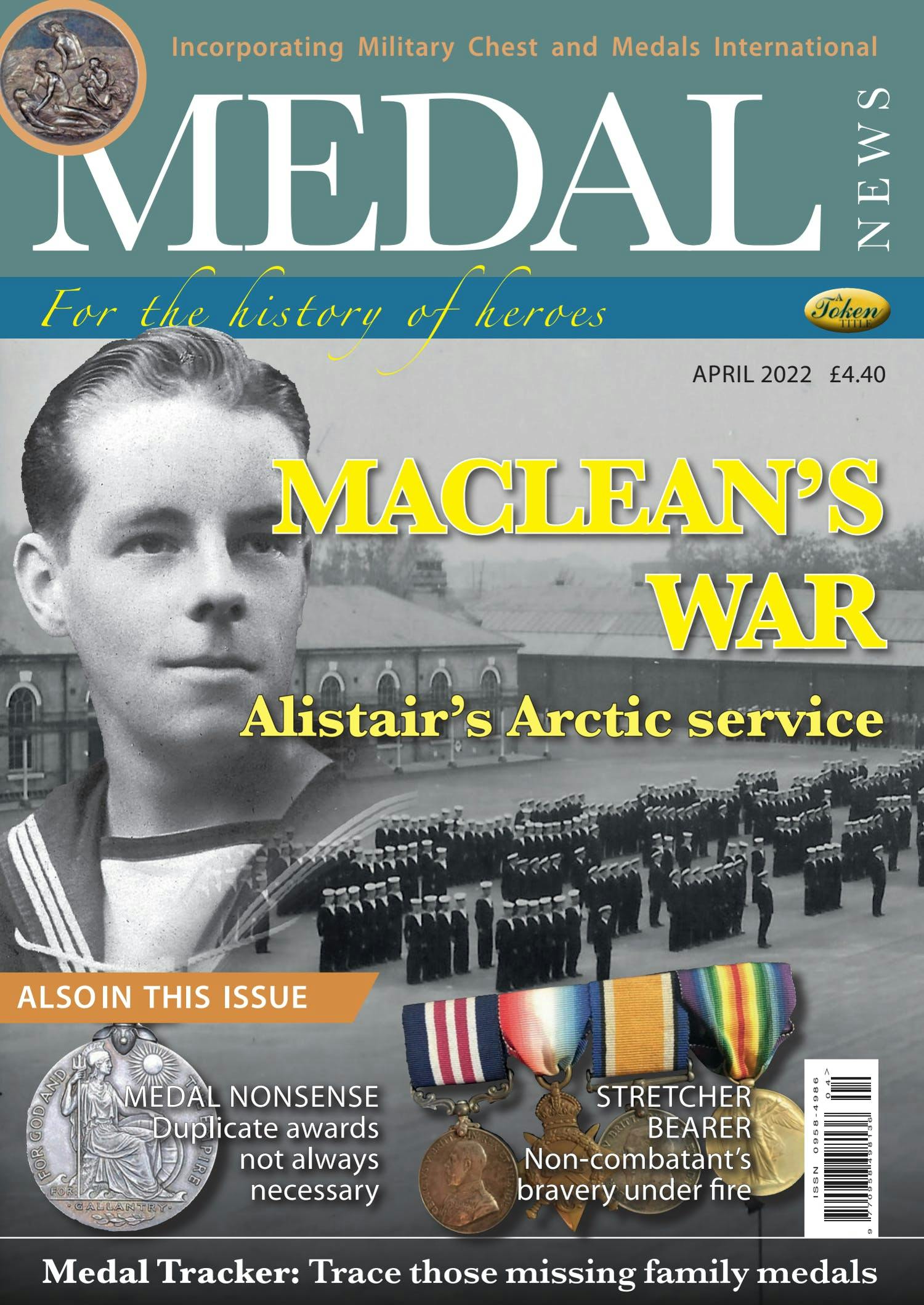 Front cover of 'Macleans War', Medal News April 2022, Volume 60, Number 4 by Token Publishing