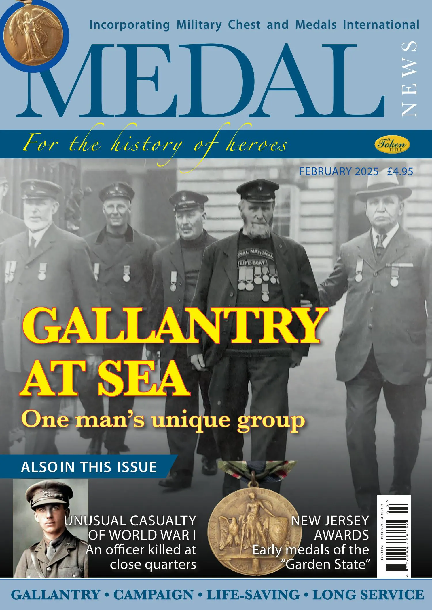 Front cover of 'Gallantry at sea', Medal News February 2025, Volume 63, Number 2 by Token Publishing