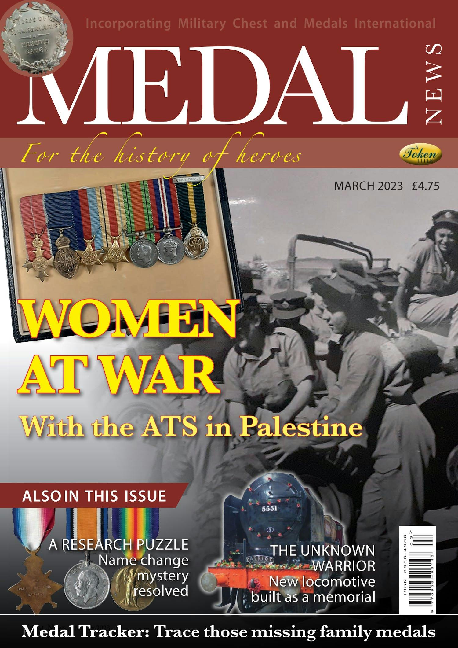 Front cover of 'Women at War', Medal News March 2023, Volume 61, Number 3 by Token Publishing