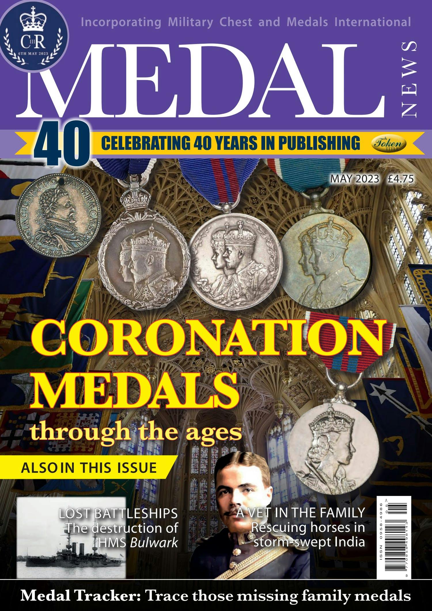 Front cover of 'Coronation Medals through the ages', Medal News May 2023, Volume 61, Number 5 by Token Publishing
