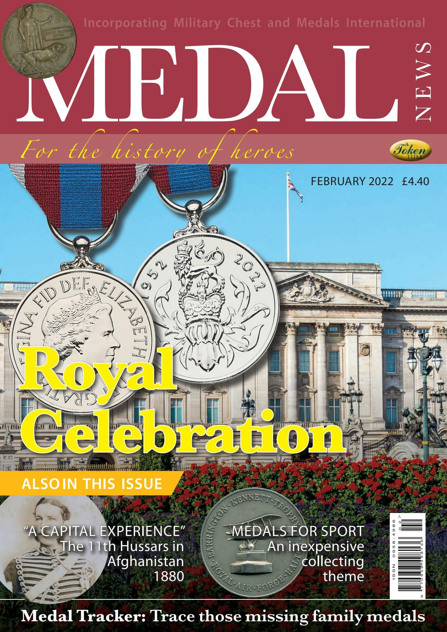 Front cover of 'Royal celebration', Medal News February 2022, Volume 60, Number 2 by Token Publishing