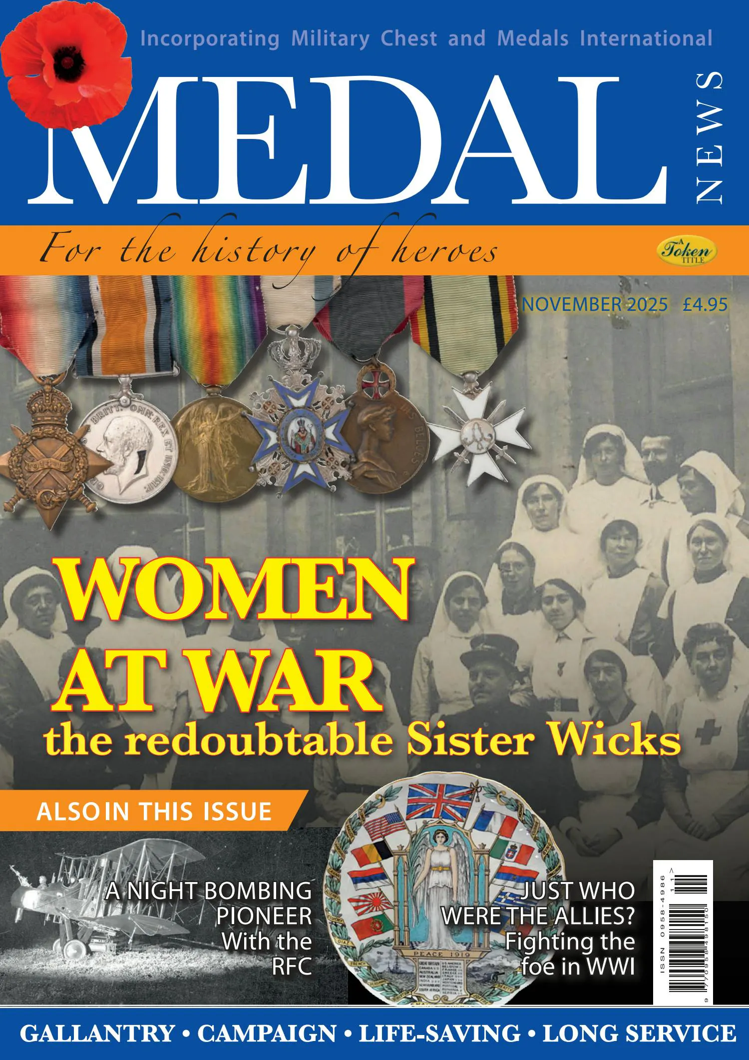 Front cover of 'Women at War', Medal News November 2025, Volume 63, Number 10 by Token Publishing