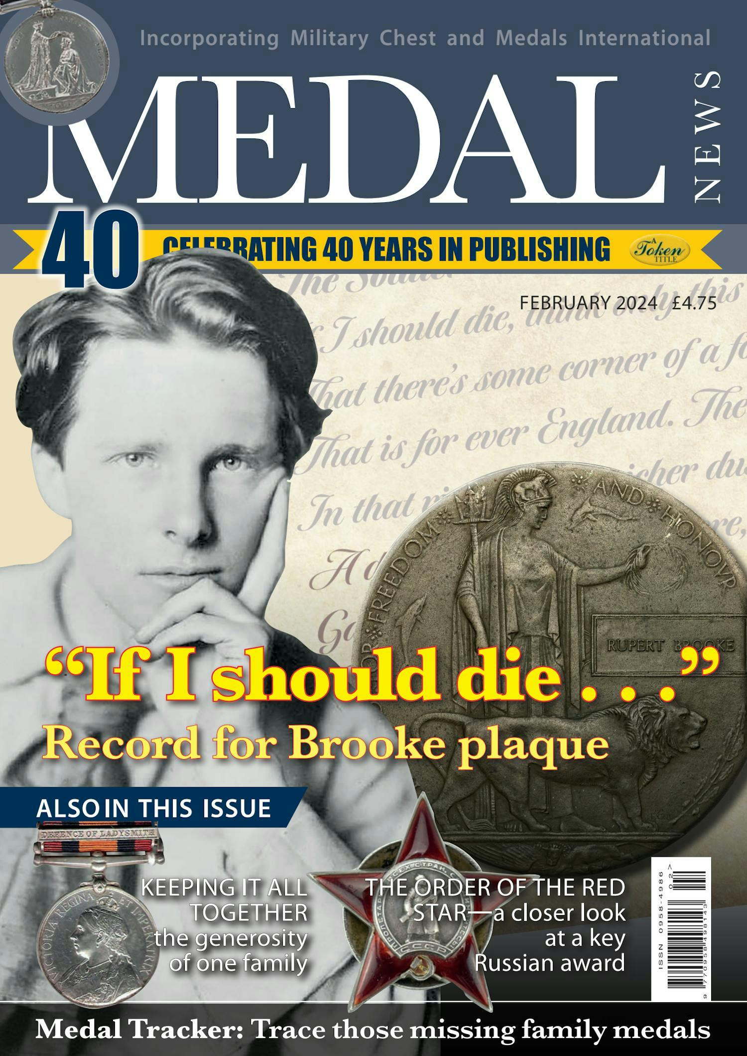 Front cover of '"If I should die . . ."', Medal News February 2024, Volume 62, Number 2 by Token Publishing