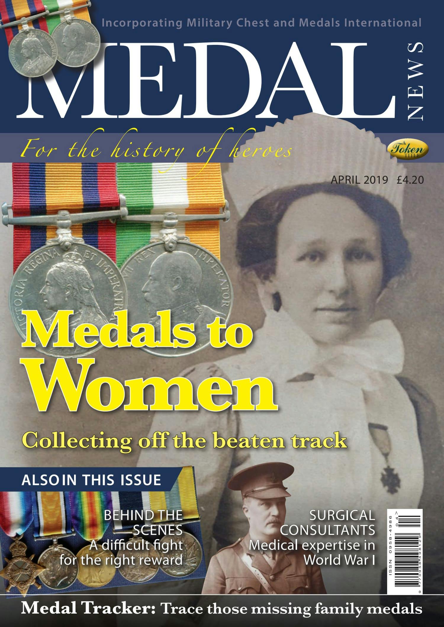 Front cover of 'Medals to Women', Medal News April 2019, Volume 57, Number 4 by Token Publishing