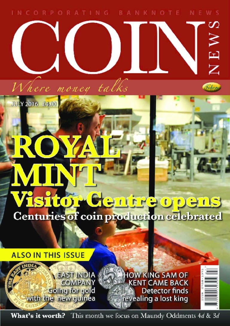 Front cover of 'Royal Mint', Coin News July 2016, Volume 53, Number 7 by Token Publishing