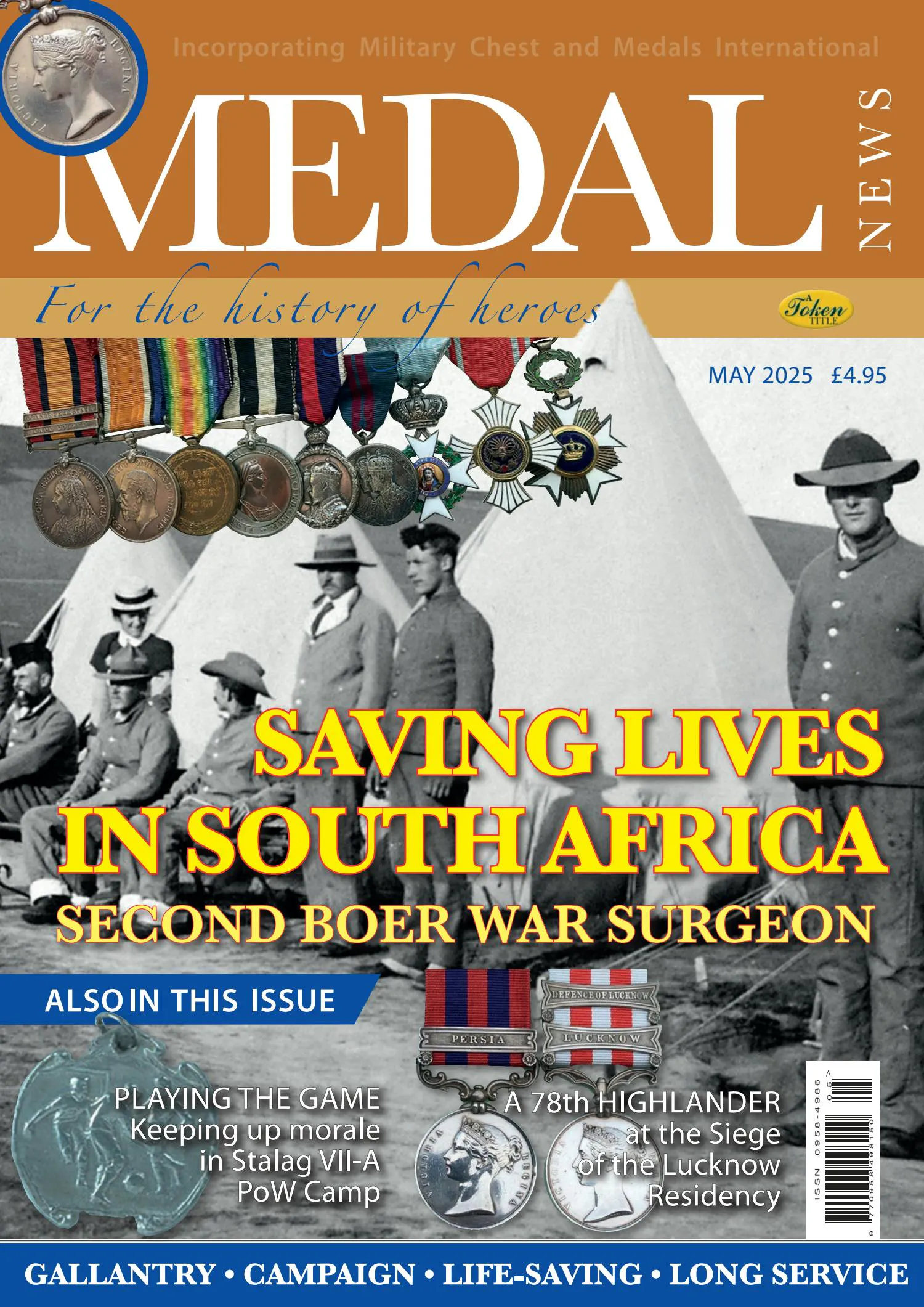 Front cover of 'Saving lives in South Africa', Medal News May 2025, Volume 63, Number 5 by Token Publishing