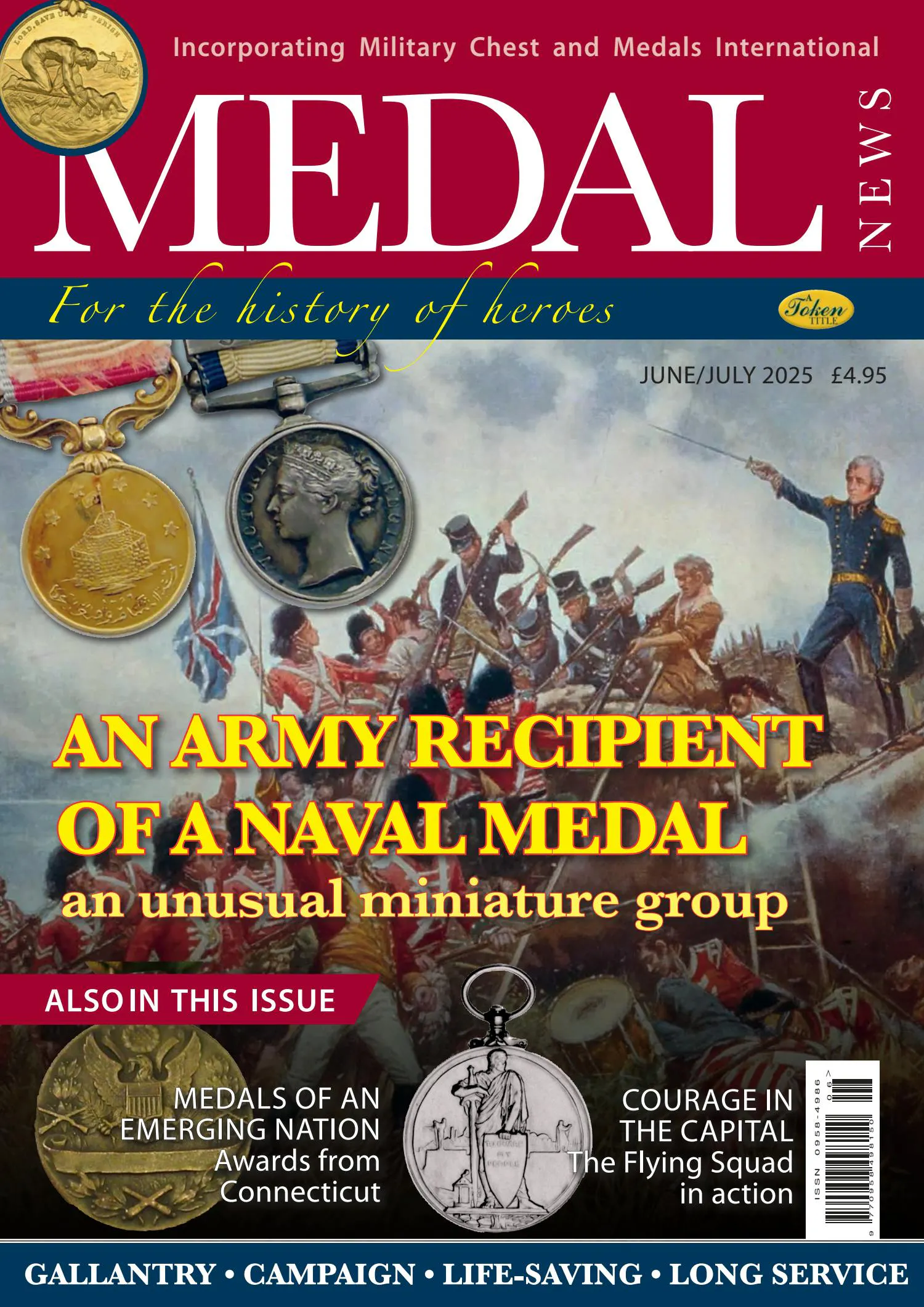 Front cover of 'An Army Recipient of a Naval Medal', Medal News June 2025, Volume 63, Number 6 by Token Publishing